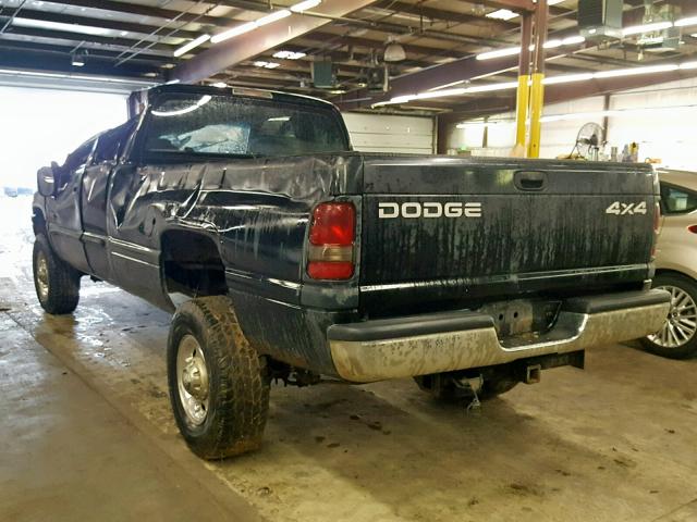 3B7KF236X2M254351 - 2002 DODGE RAM 2500 BLACK photo 3