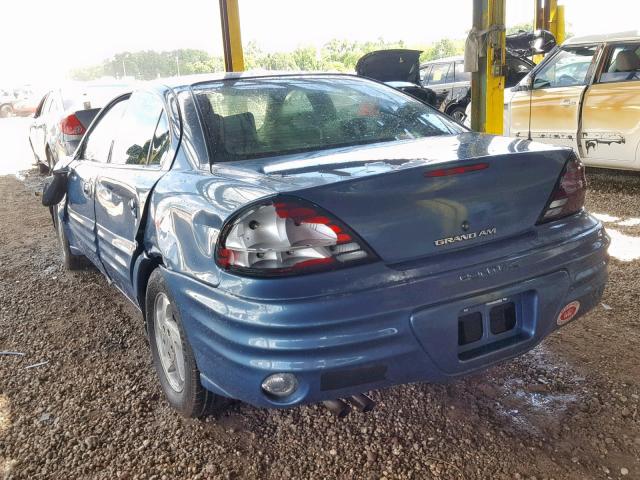 1G2NE52E9XM726511 - 1999 PONTIAC GRAND AM S BLUE photo 3