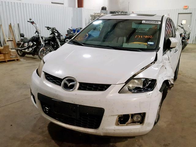 JM3ER29L780171402 - 2008 MAZDA CX-7 WHITE photo 2