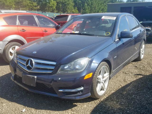 WDDGF4HB2CA635185 - 2012 MERCEDES-BENZ C 250 BLACK photo 2