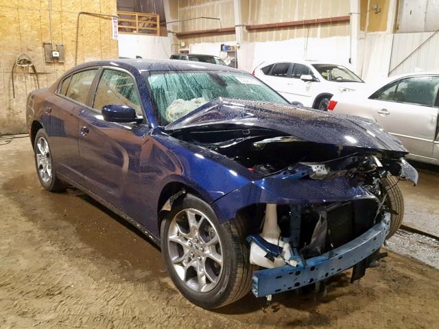 2C3CDXJG0GH341477 - 2016 DODGE CHARGER SX BLUE photo 1