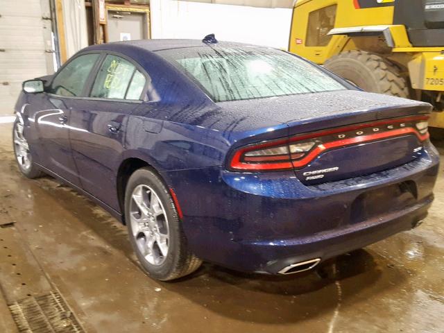 2C3CDXJG0GH341477 - 2016 DODGE CHARGER SX BLUE photo 3