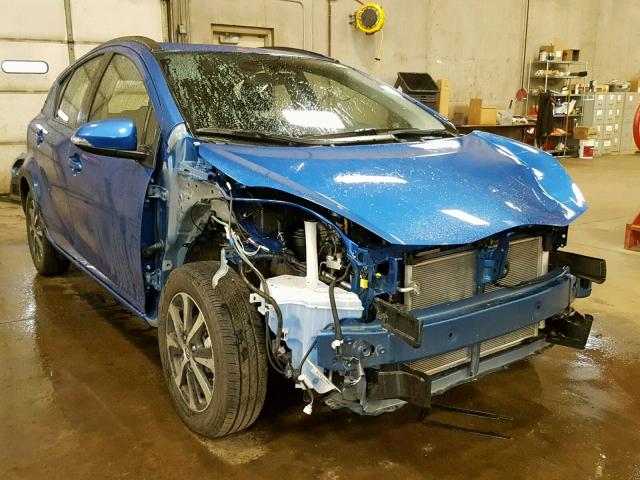 JTDKDTB35J1613913 - 2018 TOYOTA PRIUS C BLUE photo 1