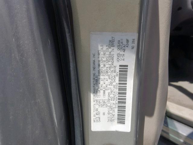 5TDBT48A72S116588 - 2002 TOYOTA SEQUOIA LI SILVER photo 10