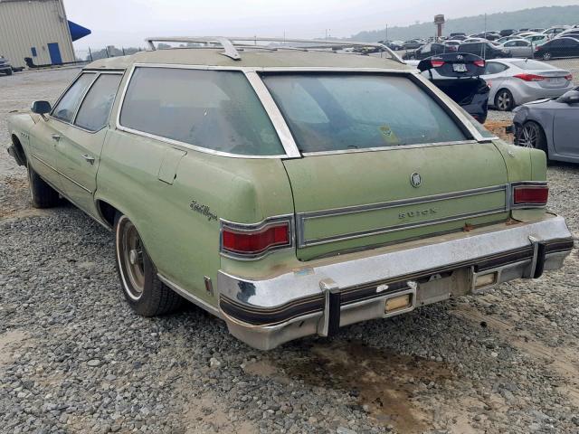 4R45T5X140992 - 1975 BUICK ESTATE WGN GREEN photo 3