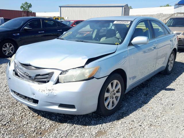 4T1BB46K99U063067 - 2009 TOYOTA CAMRY HYBR BLUE photo 2