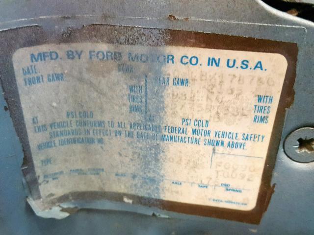 1FMBU14S2FUA96273 - 1985 FORD BRONCO II BLUE photo 10