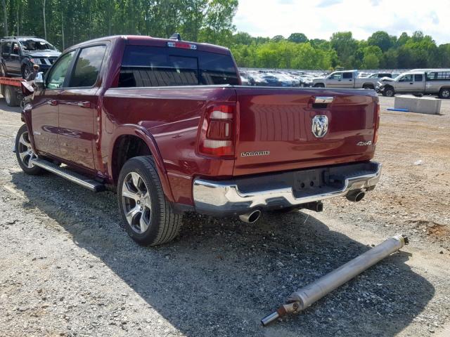 1C6SRFJT9KN517983 - 2019 RAM 1500 LARAM BURGUNDY photo 3