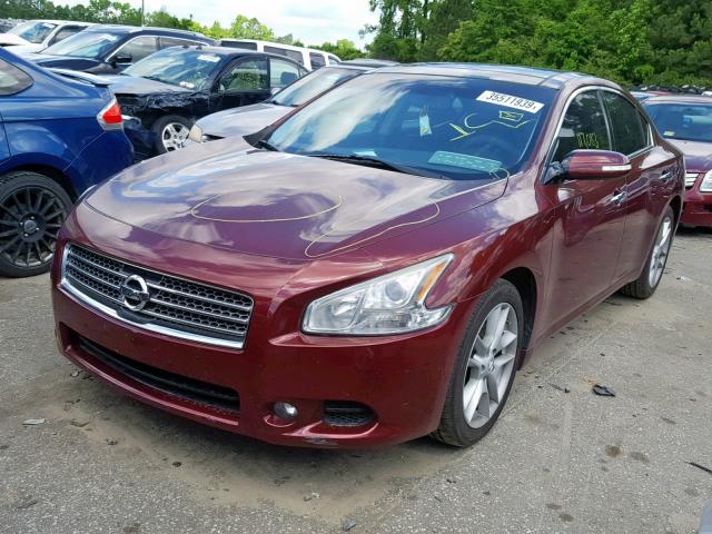 1N4AA5AP7AC848697 - 2010 NISSAN MAXIMA S BURGUNDY photo 2