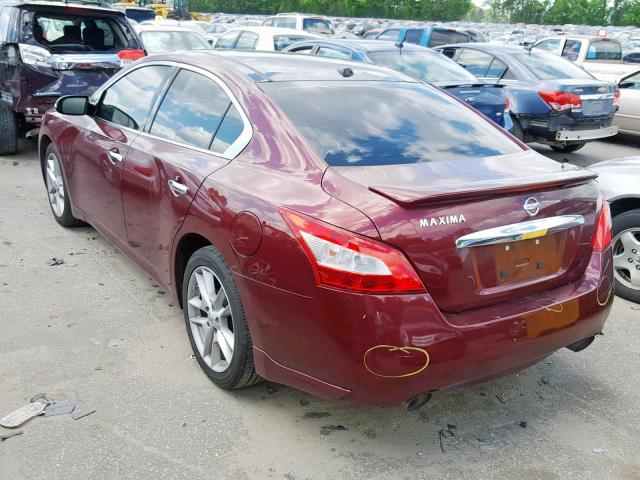 1N4AA5AP7AC848697 - 2010 NISSAN MAXIMA S BURGUNDY photo 3
