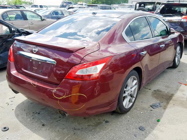 1N4AA5AP7AC848697 - 2010 NISSAN MAXIMA S BURGUNDY photo 4