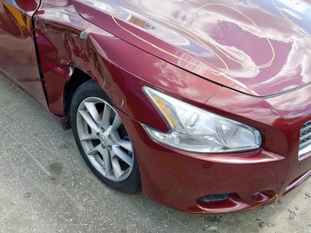 1N4AA5AP7AC848697 - 2010 NISSAN MAXIMA S BURGUNDY photo 9