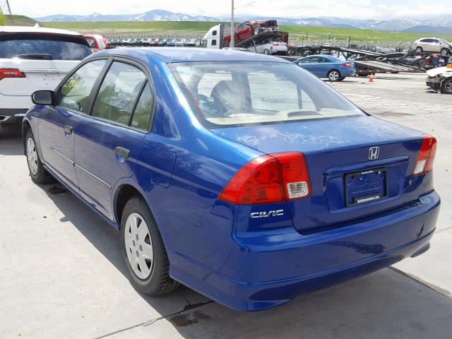 2HGES16375H618198 - 2005 HONDA CIVIC DX V BLUE photo 3