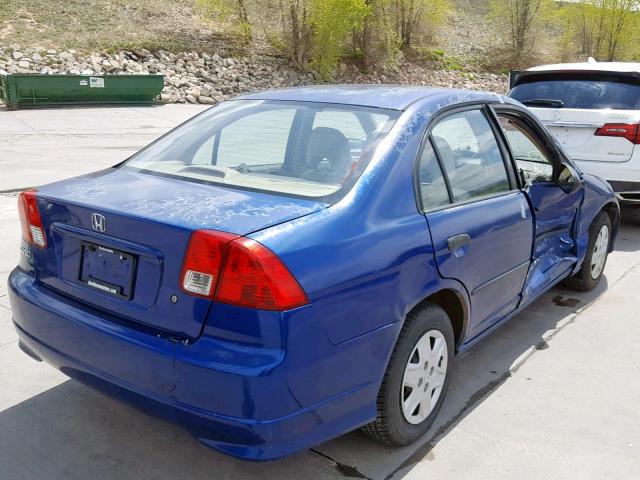 2HGES16375H618198 - 2005 HONDA CIVIC DX V BLUE photo 4