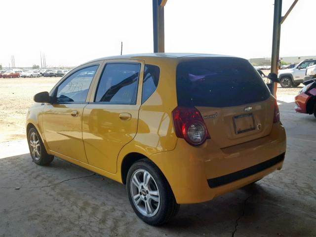 KL1TD66E59B680736 - 2009 CHEVROLET AVEO LS YELLOW photo 3