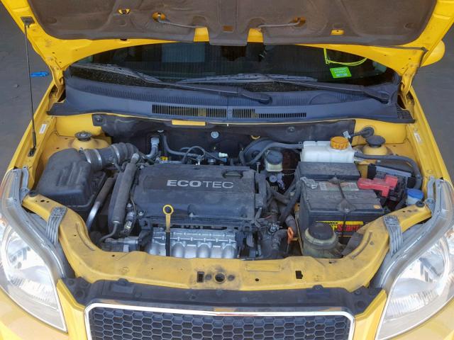 KL1TD66E59B680736 - 2009 CHEVROLET AVEO LS YELLOW photo 7