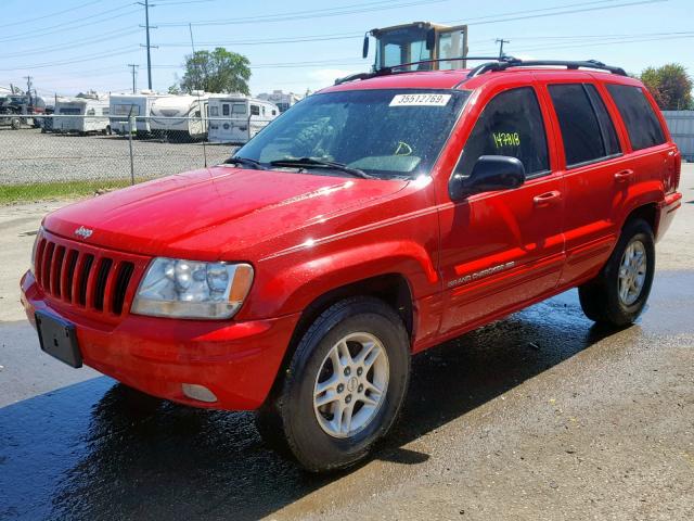 1J4GW68N8XC544913 - 1999 JEEP GRAND CHER RED photo 2