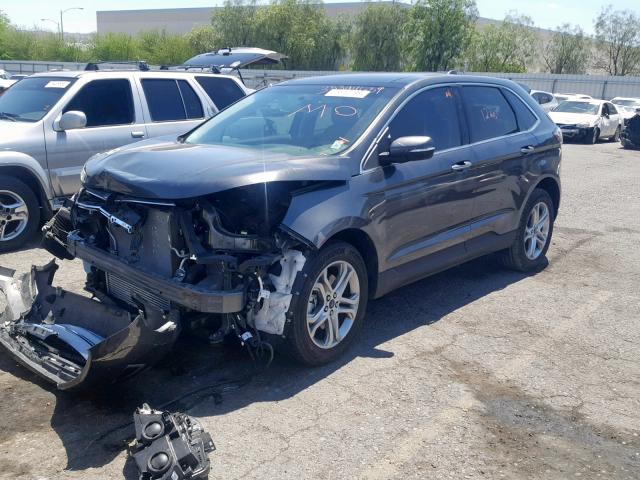 2FMPK4K99HBB37813 - 2017 FORD EDGE TITAN CHARCOAL photo 2