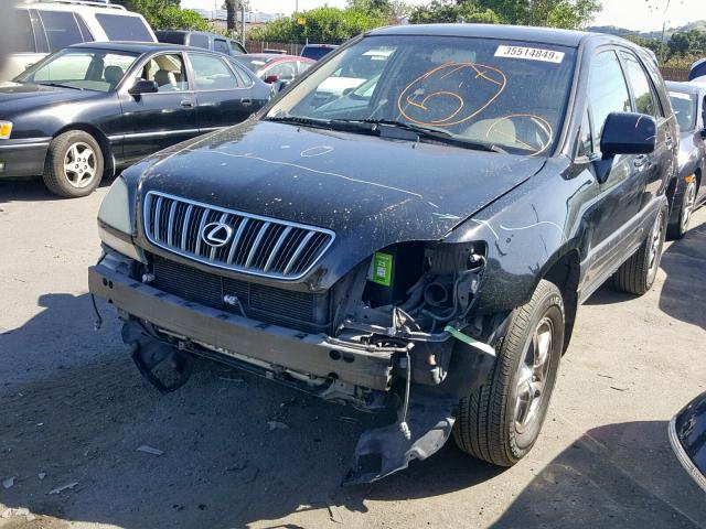 JTJGF10U610106411 - 2001 LEXUS RX 300 BLACK photo 2