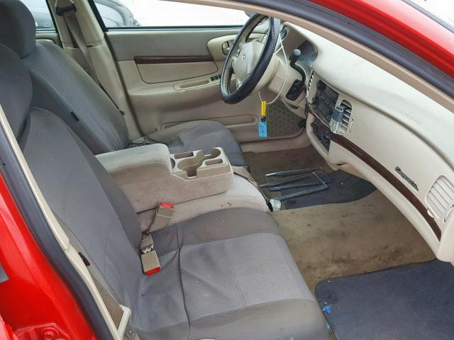 2G1WF55E559352278 - 2005 CHEVROLET IMPALA RED photo 5