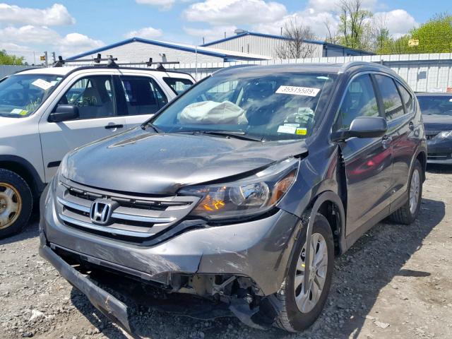 2HKRM4H71DH622376 - 2013 HONDA CR-V EXL GRAY photo 2