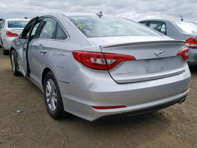 5NPE24AFXHH584500 - 2017 HYUNDAI SONATA SE SILVER photo 3