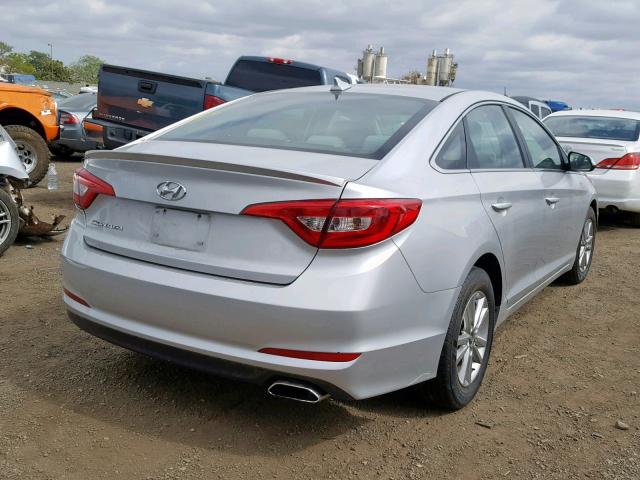 5NPE24AFXHH584500 - 2017 HYUNDAI SONATA SE SILVER photo 4