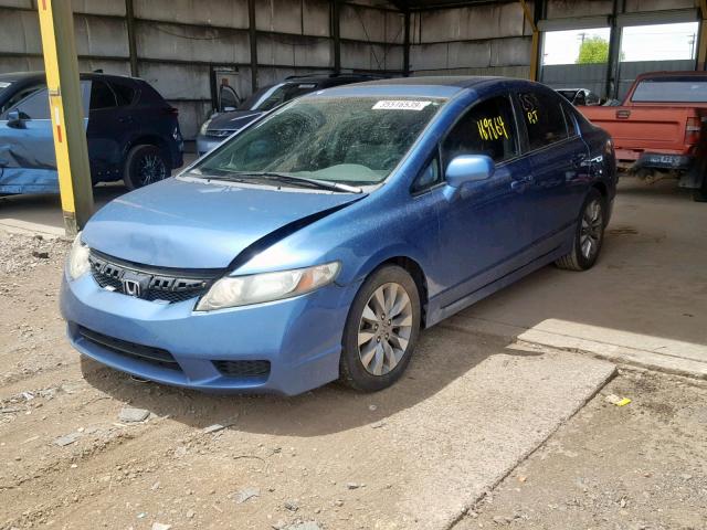 19XFA1F89AE045411 - 2010 HONDA CIVIC EX BLUE photo 2