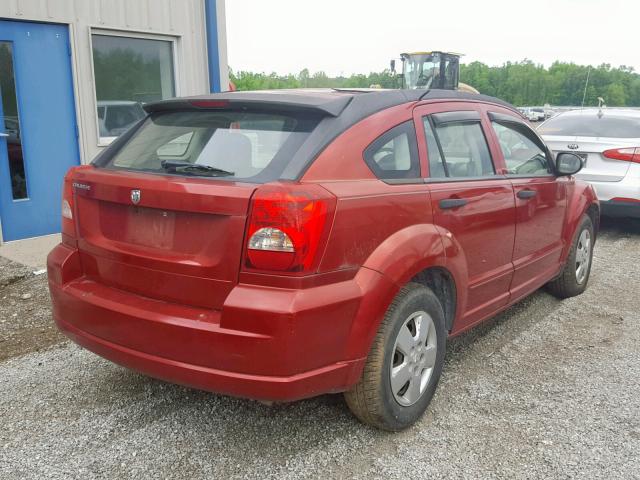 1B3HB28B67D566652 - 2007 DODGE CALIBER RED photo 4