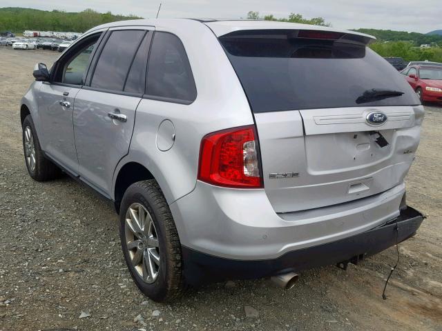 2FMDK3JC4BBB58411 - 2011 FORD EDGE SEL SILVER photo 3