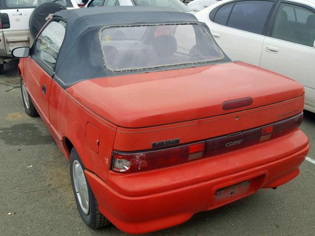 JG1MR3362NK213819 - 1992 GEO METRO LSI RED photo 3