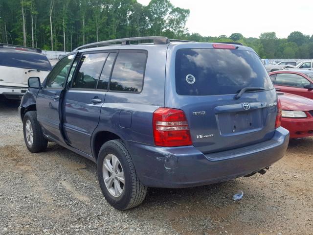 JTEHF21AX30153490 - 2003 TOYOTA HIGHLANDER BLUE photo 3