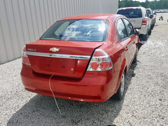 KL1TD56EX9B322266 - 2009 CHEVROLET AVEO LS RED photo 4