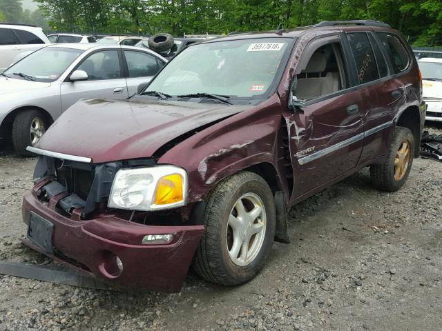 1GKDT13S062268365 - 2006 GMC ENVOY MAROON photo 2