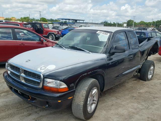 1B7GL22ZXXS110081 - 1999 DODGE DAKOTA BLACK photo 2