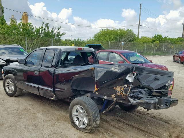 1B7GL22ZXXS110081 - 1999 DODGE DAKOTA BLACK photo 3