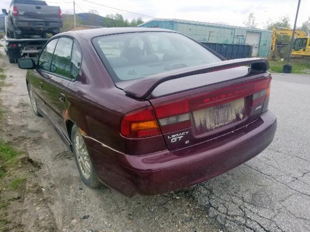 4S3BE656817213569 - 2001 SUBARU LEGACY GT PURPLE photo 3