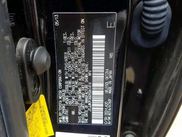 JTJJM7FX6D5061414 - 2013 LEXUS GX PREMIUM BLACK photo 10