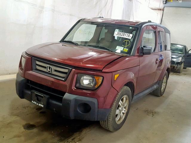 5J6YH287X8L019796 - 2008 HONDA ELEMENT EX RED photo 2