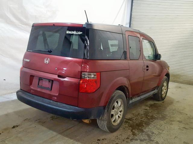 5J6YH287X8L019796 - 2008 HONDA ELEMENT EX RED photo 4