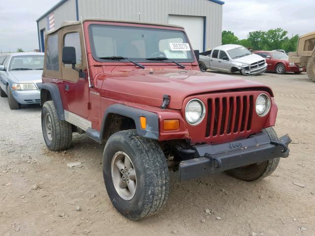 1J4FY19S2WP703624 - 1998 JEEP WRANGLER / BURGUNDY photo 1