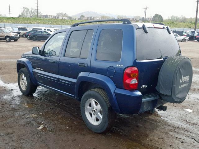 1J4GL58K62W246280 - 2002 JEEP LIBERTY LI BLUE photo 3