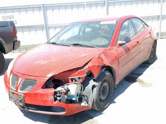 1G2ZF58B574150900 - 2007 PONTIAC G6 VALUE L RED photo 2