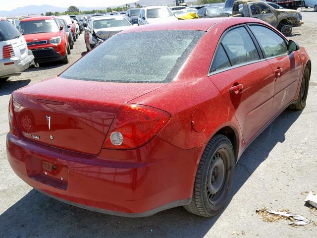 1G2ZF58B574150900 - 2007 PONTIAC G6 VALUE L RED photo 4