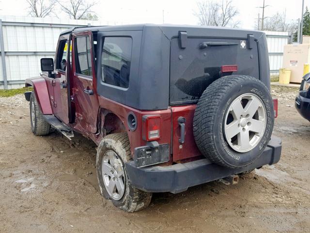 1J4GA59137L111763 - 2007 JEEP WRANGLER S ბურგუნდია ფოტო 3