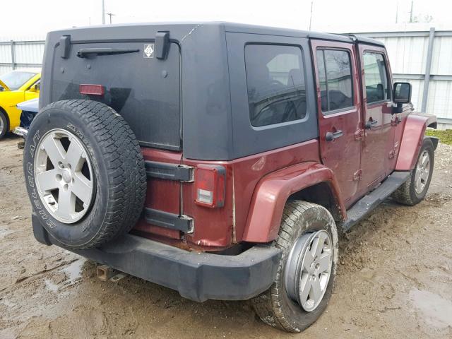 1J4GA59137L111763 - 2007 JEEP WRANGLER S ბურგუნდია ფოტო 4