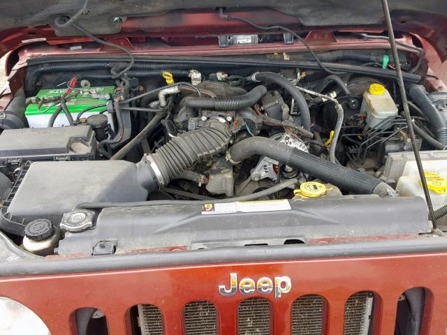 1J4GA59137L111763 - 2007 JEEP WRANGLER S ბურგუნდია ფოტო 7