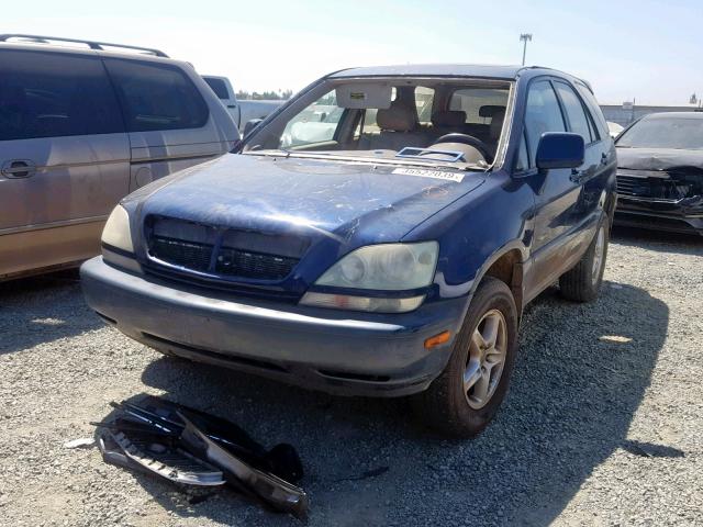 JTJGF10U410094744 - 2001 LEXUS RX 300 BLUE photo 2