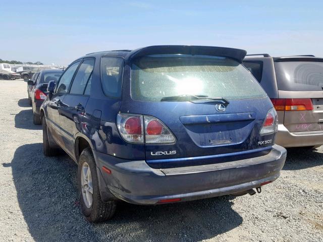 JTJGF10U410094744 - 2001 LEXUS RX 300 BLUE photo 3