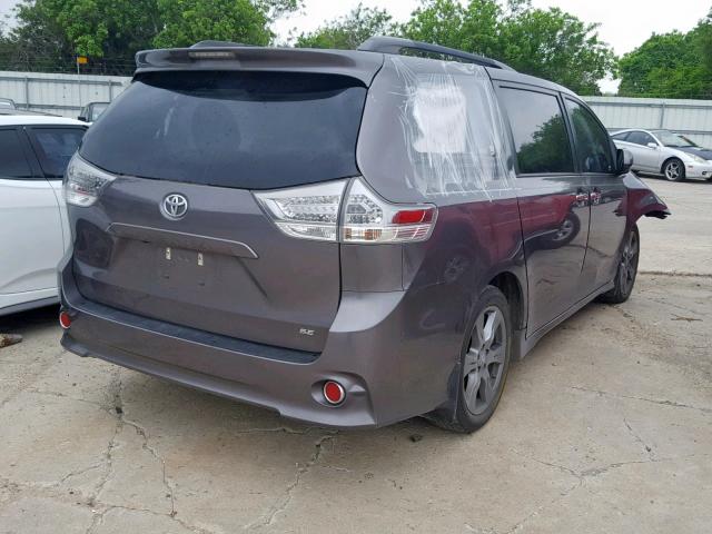 5TDXZ3DC1HS780304 - 2017 TOYOTA SIENNA SE CHARCOAL photo 4